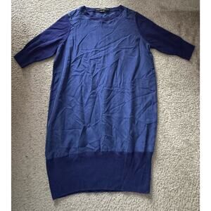 AllSaints Kayo Jumper Dress Cobalt Blue 100% Silk Women’s UK 10 US 6